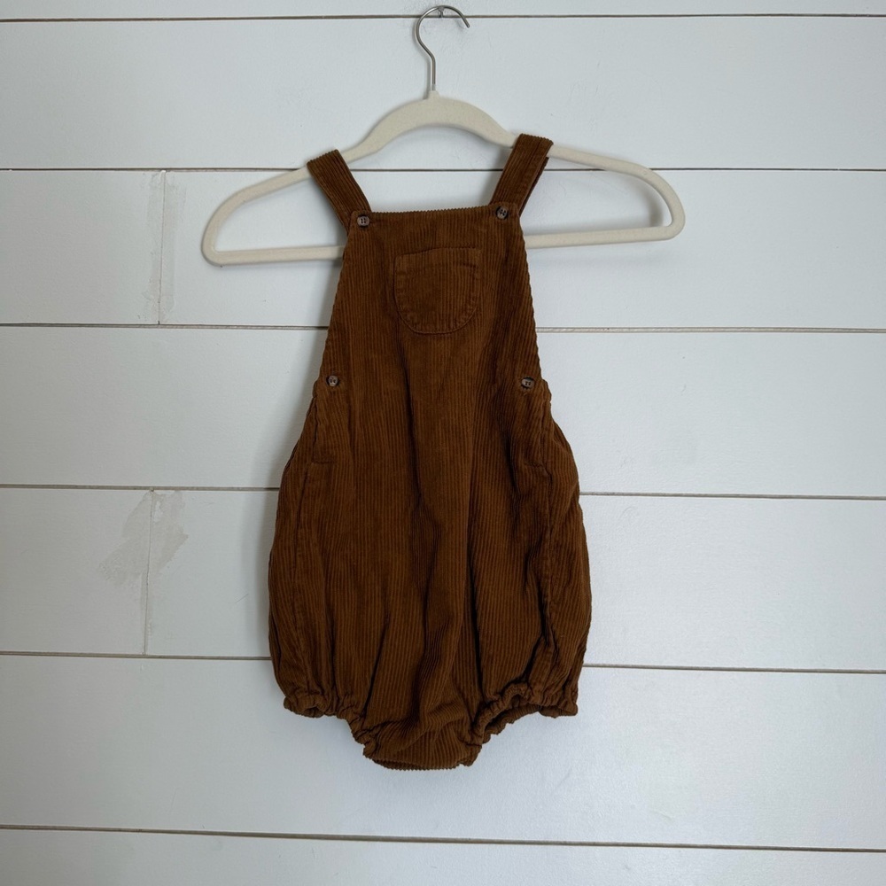 The Simple Folk Overall Romper, Rust - Picture 4 of 16